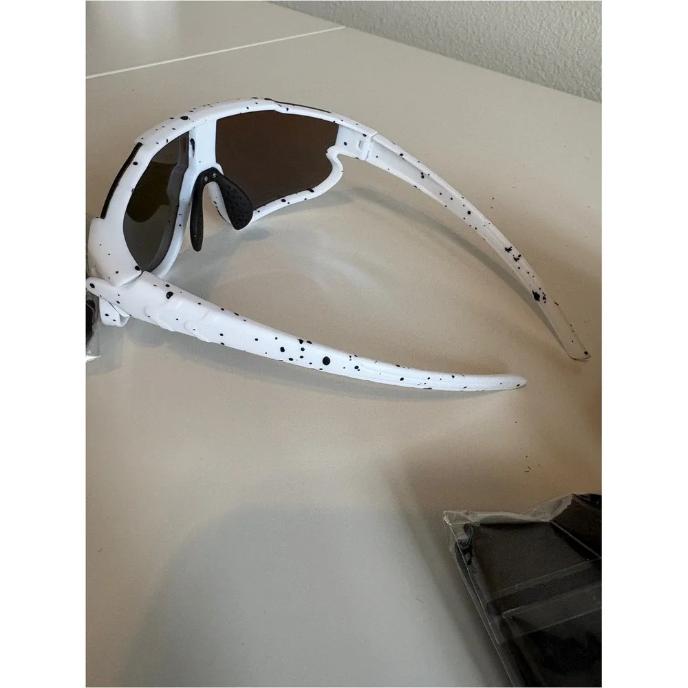 Kids Sports Sunglasses‎ with Blue Mirror Lens and White Frame